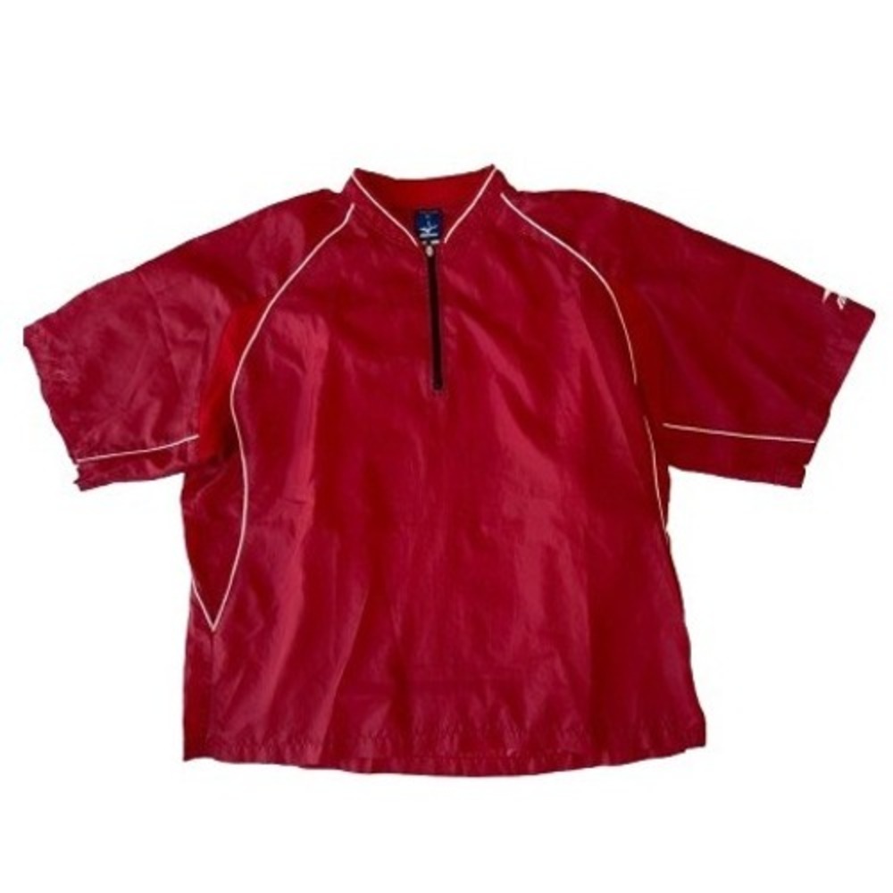 Mizuno Mens Baseball Jersey Shirt XL Red Quarter Zip Windbreaker Athletic Active
